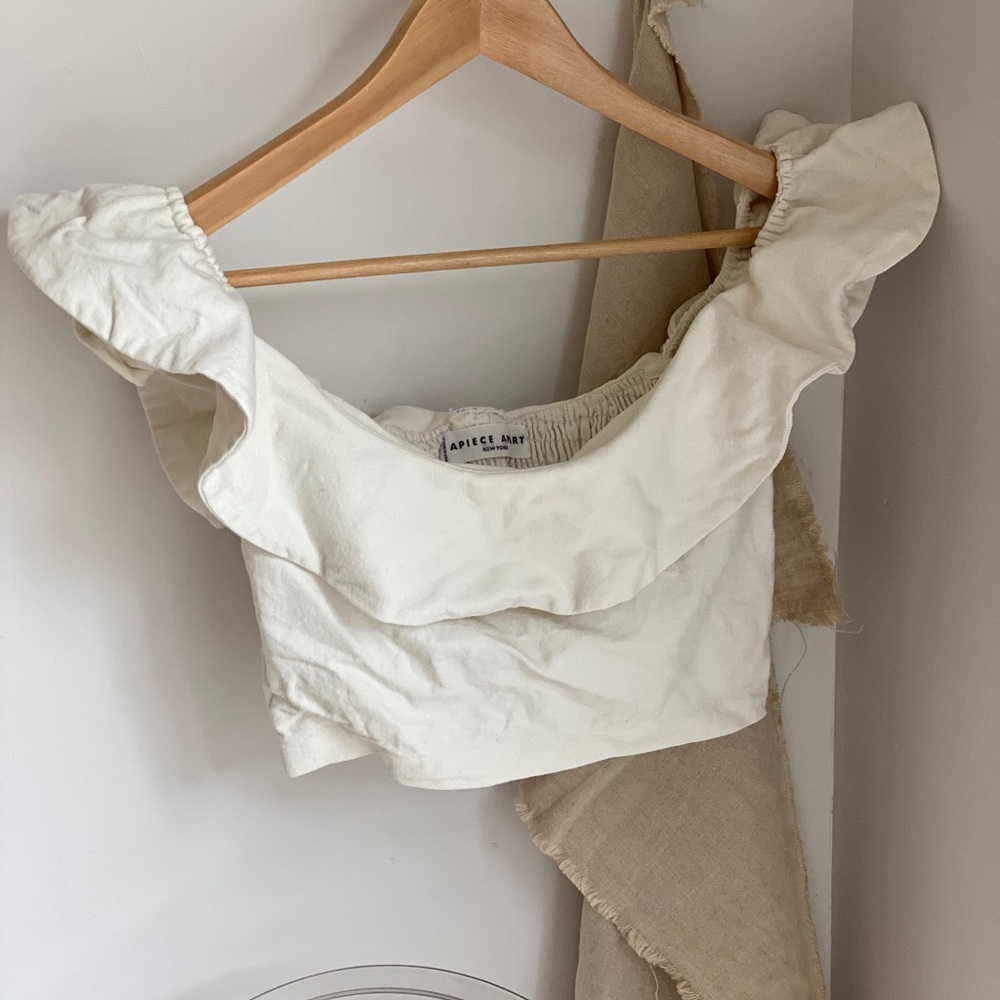 APIECE APART RUFFLE CROP TOP